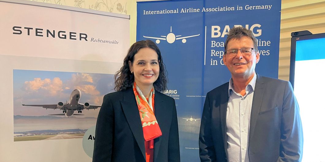 BARIG e.V. (LTR): Jana-Natascha Garisch, Managing Partner at Stenger Rechtsanwälte, and Michael Hoppe, BARIG Chairman and Executive Director, are looking forward to the exchange. 