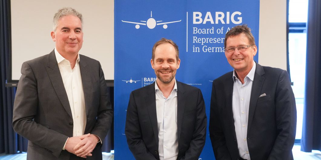 BARIG e.V. (LTR): Christophe Mostert and Kristof Boettcher of M2P Consulting and Michael Hoppe, BARIG Chairman and Executive Director, are looking forward to the exchange. 