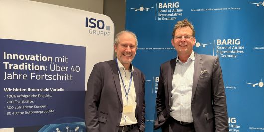 BARIG e.V. (v.l.n.r.): Peter Hildenbrand, Director Business Development der ISO-Gruppe, und Michael Hoppe, BARIG Chairman und Executive Director, freuen sich auf den gemeinsamen Austausch. 